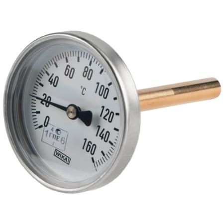 Термометр биметаллический трубчатый Ø63мм  T-160ºC гильза L-100мм с резьбой 1/2  01051143