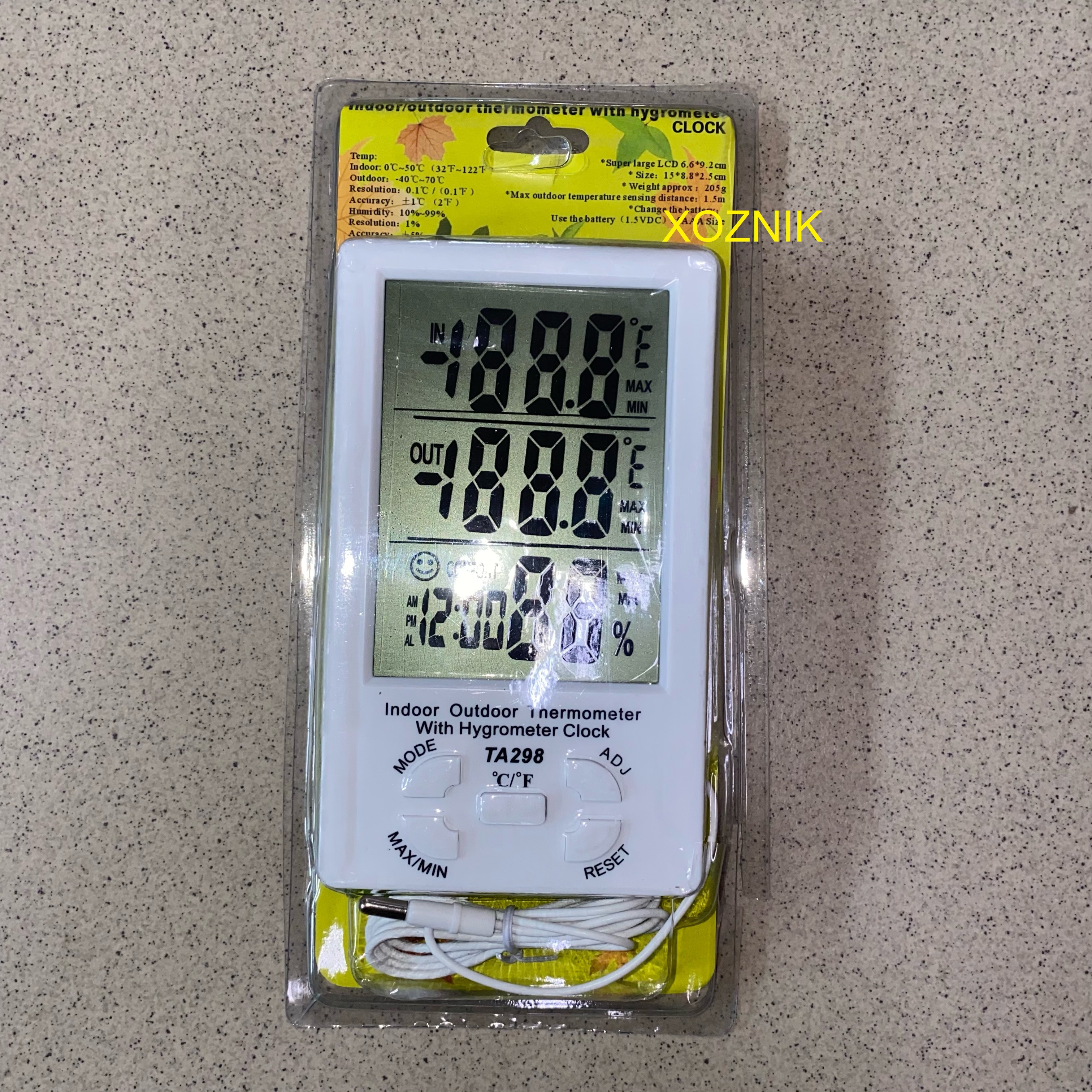 Термометр TA-298 (2-ой термометр+гигрометр+будильник)